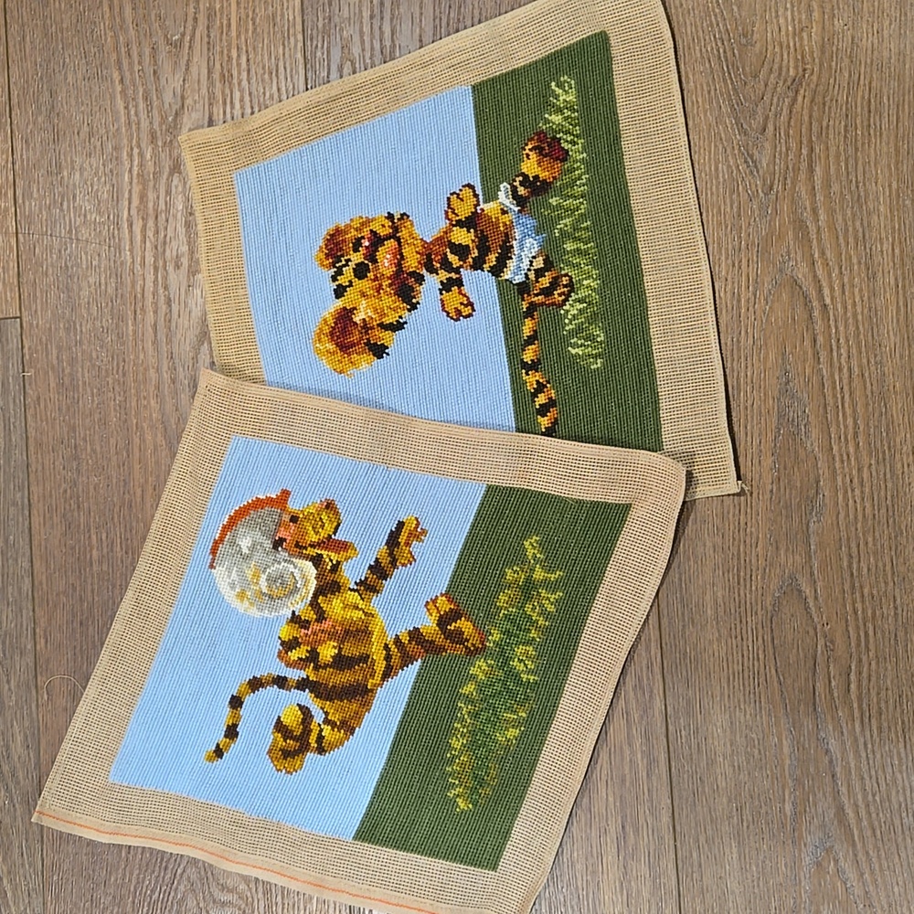 TWO VINTAGE BRUNSWICK NEEDLEPOINT pieces.. #6614